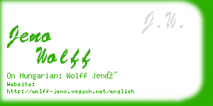 jeno wolff business card